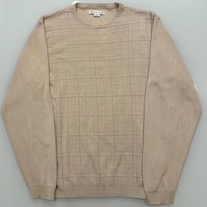 Geoffrey Beene MENS Vintage Tan Geometric Cotton Sweater Sz M